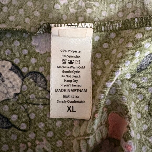 LulaRoe Irma Top Womens Size XL Disney Minnie Mouse Green Floral T-Shirt Tunic - Picture 5 of 10